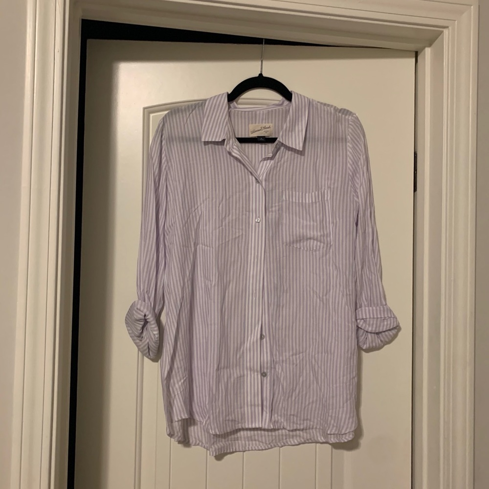 Purple stripe button down